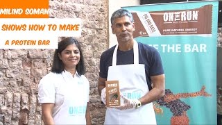 Milind Soman Shows How To Make A Protein Bar [upl. by Buxton]