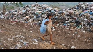 Poverty Kid Walking With Garbage Bag  Stock Footage  Videohive [upl. by Ulrica]