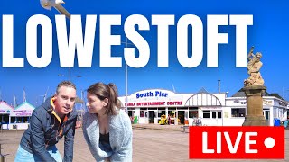 🔴 LOWESTOFT LIVE  The Most Easterly Point In The UK Seafront amp Town Tour [upl. by Arezzini]