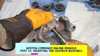 Norton Commando Engine Rebuild Part 32 Fitting the Gearbox Bearings [upl. by Ahsiemal343]