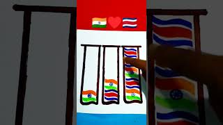 Indian Flag ♥️ And Costa Rica Flag Drawing  Which country win shorts art games [upl. by Annaet569]