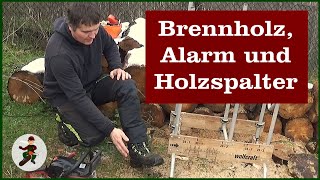 Brennholz Alarm und Holzspalter [upl. by Aisayn]