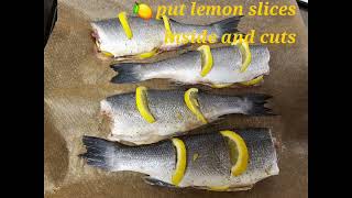 Sea bass in the oven🐟 food fish seabass ovencooking yummy tasty dinner cooking youtube [upl. by Algar132]