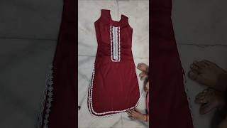 Cutwork Lace से बनाएं Beautiful Kurti Design 🥰 Cotton Kurti Design kurti shorts firdoshsaifi [upl. by Thurnau8]