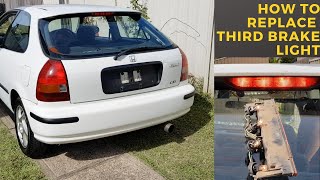 How to change third brake light amp remove spoiler on a 97 Honda Civic EK Hatchback [upl. by Hartley]