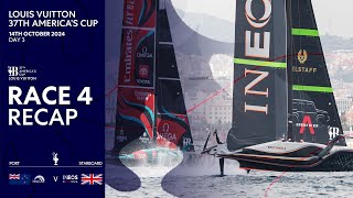 Louis Vuitton 37th Americas Cup Race 4 Recap  Emirates Team New Zealand vs INEOS Britannia [upl. by Celestine56]