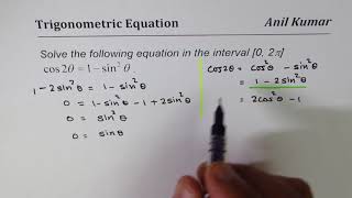 cos2x  1  sin2x Trigonometric Equation [upl. by Knipe]