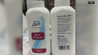 FDA says to stop using Dynacarebrand baby powder immediately amid recall [upl. by Euqnomod932]