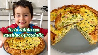 Torta salata con pasta sfoglia zucchine e prosciutto cotto [upl. by Netsruk]