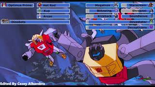 The Transformers The Movie 1986 Battle of Autobot City with healthbars [upl. by Juetta761]