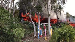 Wild House Fire on the Santa Barbara Riviera [upl. by Leda]