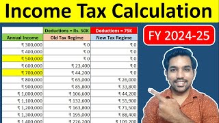 New Income Tax Calculation 202425  Tax Slab Rates for Old amp New Tax Regime [upl. by Mcdougall]