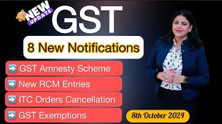 New GST Notifications  RCM Amnesty Scheme GST Rates Changes etc  Important GST Update gstupdate [upl. by Marlo661]