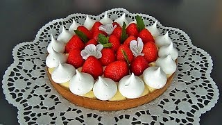 RECETTE DE LA TARTE AUX FRAISES CREME MOUSSELINE VANILLEE [upl. by Jasisa]