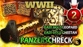 COD WW2  quotPANZERSCHRECKquot quotHOW TO UNLOCK GOLD CHEETAH AND GOLD LEOPARD CAMOquot BEST SET UP [upl. by Solracnauj]