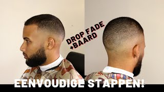 Hoge Drop Fade  Baard  Overloop Tutorial  EASY [upl. by Mirabel34]