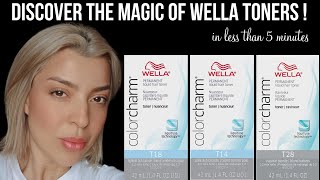 HOW TO TONE YELLOW  BRASSY HAIR AT HOME IN 5 MINUTES 👉🏻 T18T14T28 Wella colorcharm [upl. by Rockwell646]