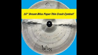 Dream Bliss Paper Thin Crash Cymbal [upl. by Adil]