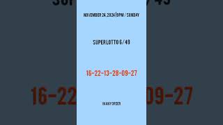 9pm Lotto Results Today November 24 2024 ez2 swertres 2d 3d pcso [upl. by Ahsinor]