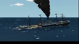 TSS Delphic 15 Scale Sinking [upl. by Nymassej]