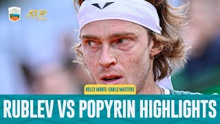 Andrey Rublev vs Alexei Popyrin Highlights  Rolex Monte Carlo Masters 2024 [upl. by Namref]