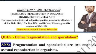 Define fragmentation and sporulation [upl. by Lemej]