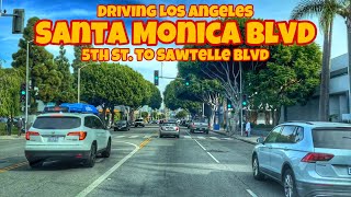 Driving Los Angeles 🇺🇸 Santa Monica Blvd 5th St to Sawtelle Blvd California USA [upl. by Gavriella853]