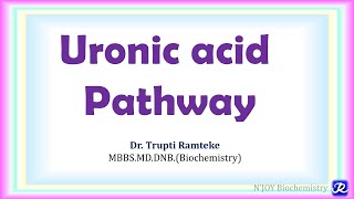 24 Uronic acid Pathway  Carbohydrate Metabolism  Biochemistry  NJOY Biochemistry [upl. by Elaynad243]