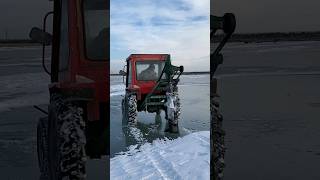 Chinese ice ❄️ drilling 😱 and fishing 🎣🥶🥶🥶machine viralshort fishing icefishing shorts fun [upl. by Thera456]