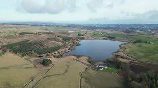 Holl Reservoir Lomond Hills Fishery Dji drone view near Glenrothes DJI Fife Matt Livsey [upl. by Ylrebmit]