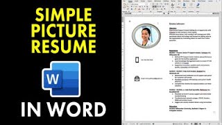 How to Create Simple Picture Resume in Word [upl. by Gariepy]