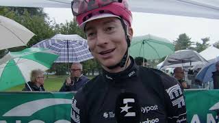 Neilson Powless  Interview at the start  Tre Valli Varesine 2024 [upl. by Attelahs861]