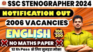 SSC STENOGRAPHER VACANCY 2024  SSC STENO QUALIFICATION SYLLABUS SALARY AGE SELECTION PROCESS [upl. by Pierette]