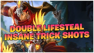 DOUBLE LIFESTEAL INSANE TRICK SHOTS S11 SMITE HOU YI [upl. by Assirt996]