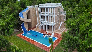 Full Video Build Creative Water Slide Park To Underground Swimming Pool amp Beautiful Villa House [upl. by Akihsan]