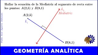 Hallar la MEDIATRIZ de un segmento resuelto de dos formas diferentes [upl. by Zavala487]