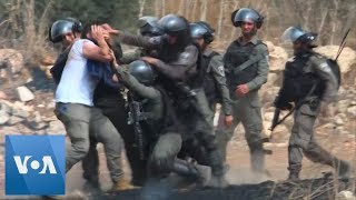 Palestinians Protesting Jewish Settlements Clash with Israeli Forces in West Bank  VOANews [upl. by Fifine]