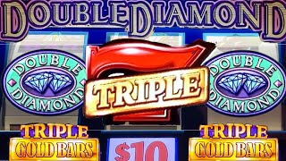 Classic Slots Triple Gold Bars and Double Diamond Old School Reels [upl. by Dnalwor69]