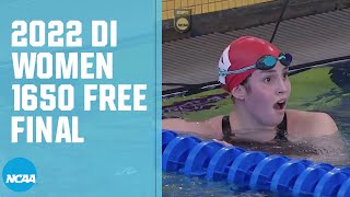 Womens 1650 Freestyle — 2022 NCAA swimming championships [upl. by Yahsed]