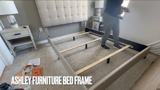 HOW TO ASSEMBLE  ASHLEY FURNITURE BED FRAME [upl. by Okihcas]