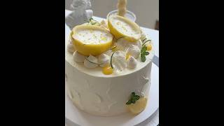 Immersive making of lemon frosting custard and cream cake🍋🎂shorts asmr cake [upl. by Laenaj208]