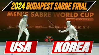 USA vs Korea  2024 Budapest Mens Team Sabre Final [upl. by Jeri]