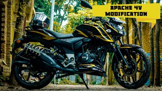 New Apache RTR 160 4v  All new modification  Wrapping modify  Sticker modify [upl. by Skcirdnek]