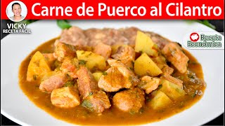 CARNE DE PUERCO AL CILANTRO  Vicky Receta Facil [upl. by Pegma]