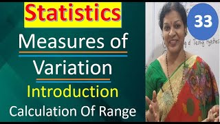 33 Measures of Variation Chapter Introduction amp Calculation Of The Range from Statistics Subject [upl. by Yrogiarc825]