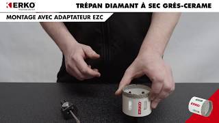 TUTO COMMENT PERCER DU GRES CERAME AVEC LE TREPAN ERKO DIAMANT SEC [upl. by Burrows]