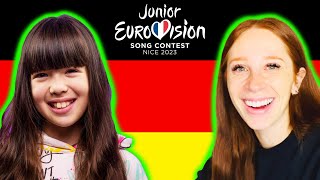 LETS REACT TO GERMANYS SONG FOR JUNIOR EUROVISION 2023  FIA  OHNE WORTE [upl. by Annayram262]