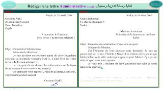 Exemple dune lettre administrative conventionnelle  formelle ou officielle [upl. by Seaton]