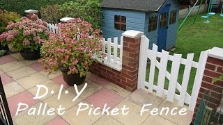 Diy pallet Picket Fence [upl. by Nnayrb51]