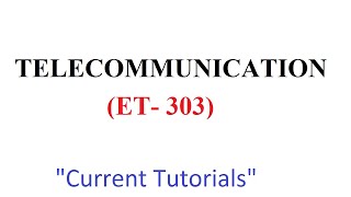 TELECOMMUNICATION ET303 Course Outline  DAE Electrical Technology [upl. by Emerej]